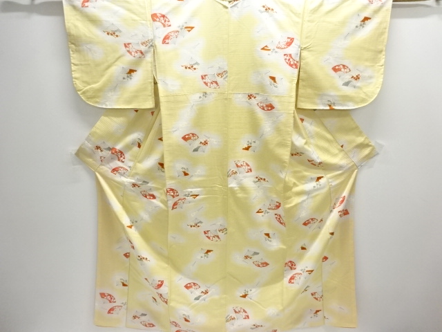 未使用品　扇模様小紋着物